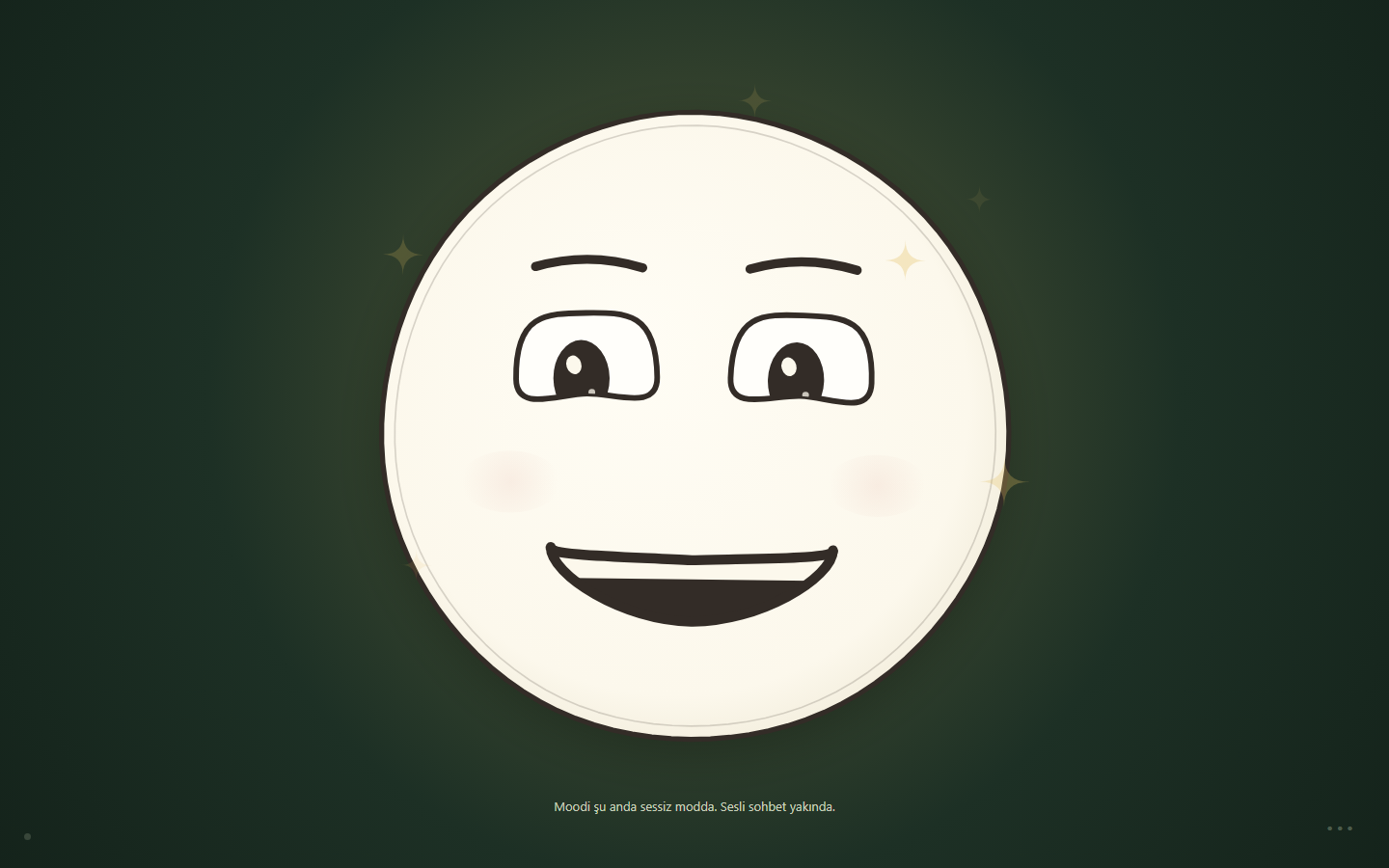 Moodi animated character interface — development screenshot